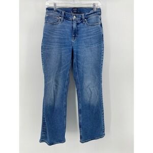 J.Crew Mid-Rise Flare Crop Jeans Blue Denim Women's 26 Medium Wash